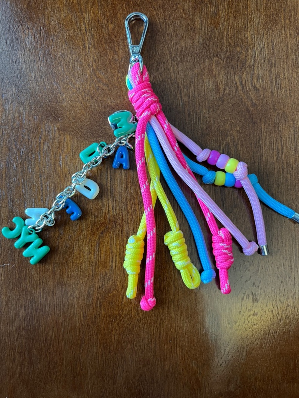 Colorful Beaded Tassel Keychain Charm - Pink & Multi